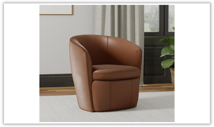 Barolo Leather Swivel Club Chair