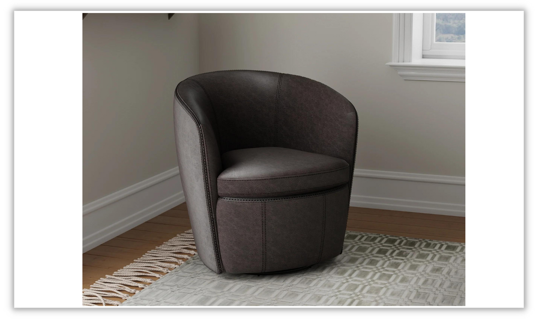 Barolo Leather Swivel Club Chair