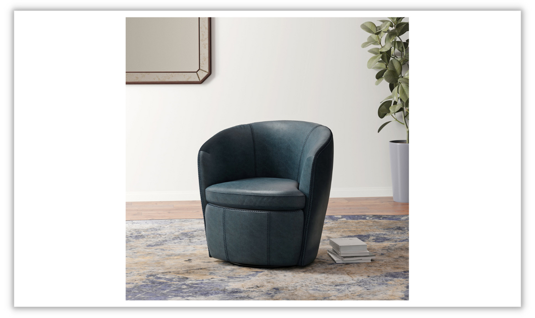 Barolo Leather Swivel Club Chair