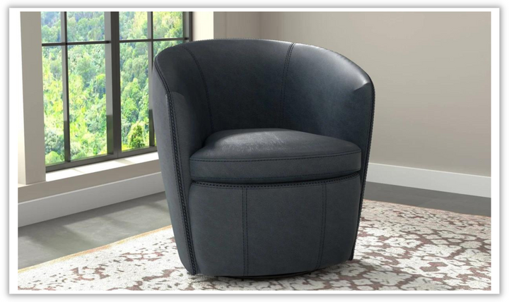 Barolo Leather Swivel Club Chair