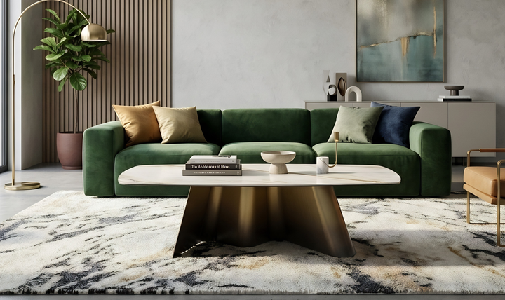 J & M Furniture Bastione Marble Contemporary Coffee Table - Jennifer Furniture