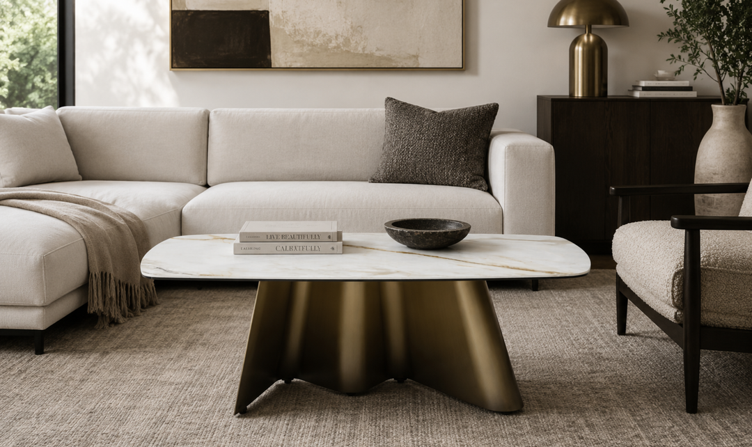 J & M Furniture Bastione Marble Contemporary Coffee Table - Jennifer Furniture