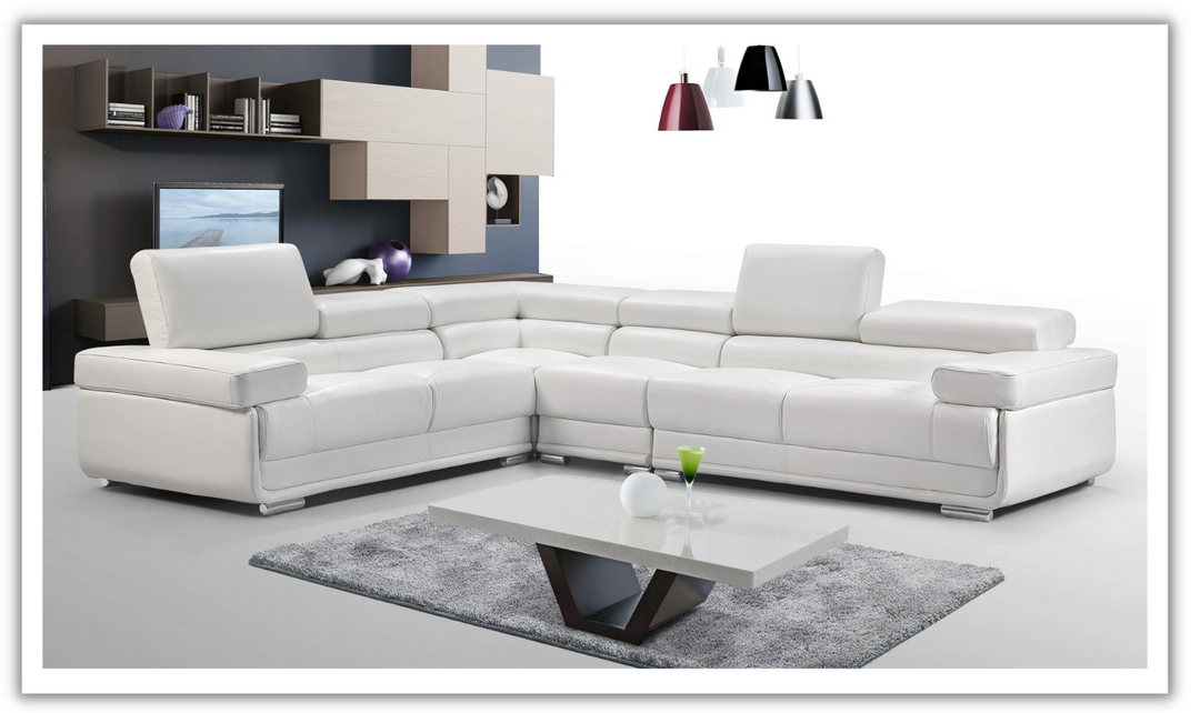 Baxton L-Shaped Leather Sectional Sofa