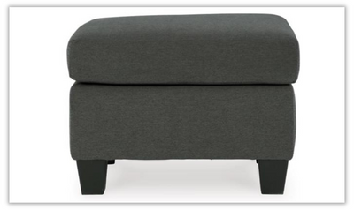 Bayonne Fabric Upholstered Ottoman in Charcoal