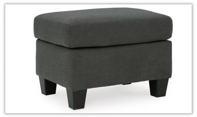 Bayonne Fabric Upholstered Ottoman in Charcoal