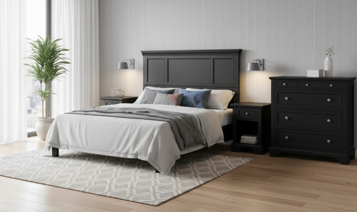 Bedford Queen Headboard, Two Nightstands and Chest by homestyles-jennifer furniture