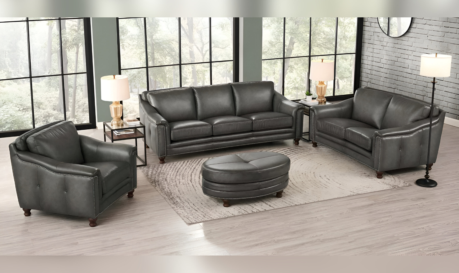 Belfast Leather Living Room Set-Jennifer Furniture