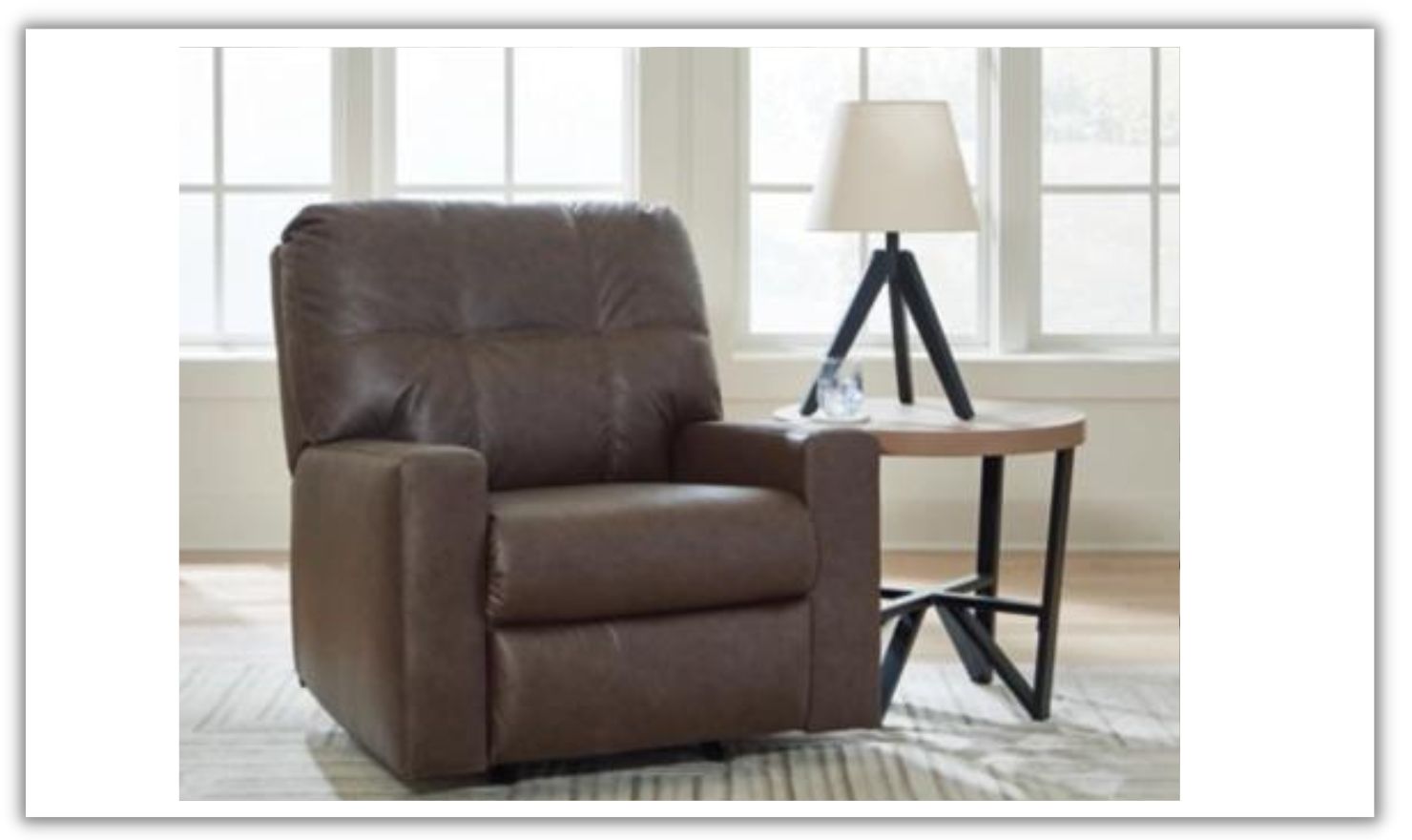Barlin Mills Leather Pull Tab Gentle rocking Recliner Chair