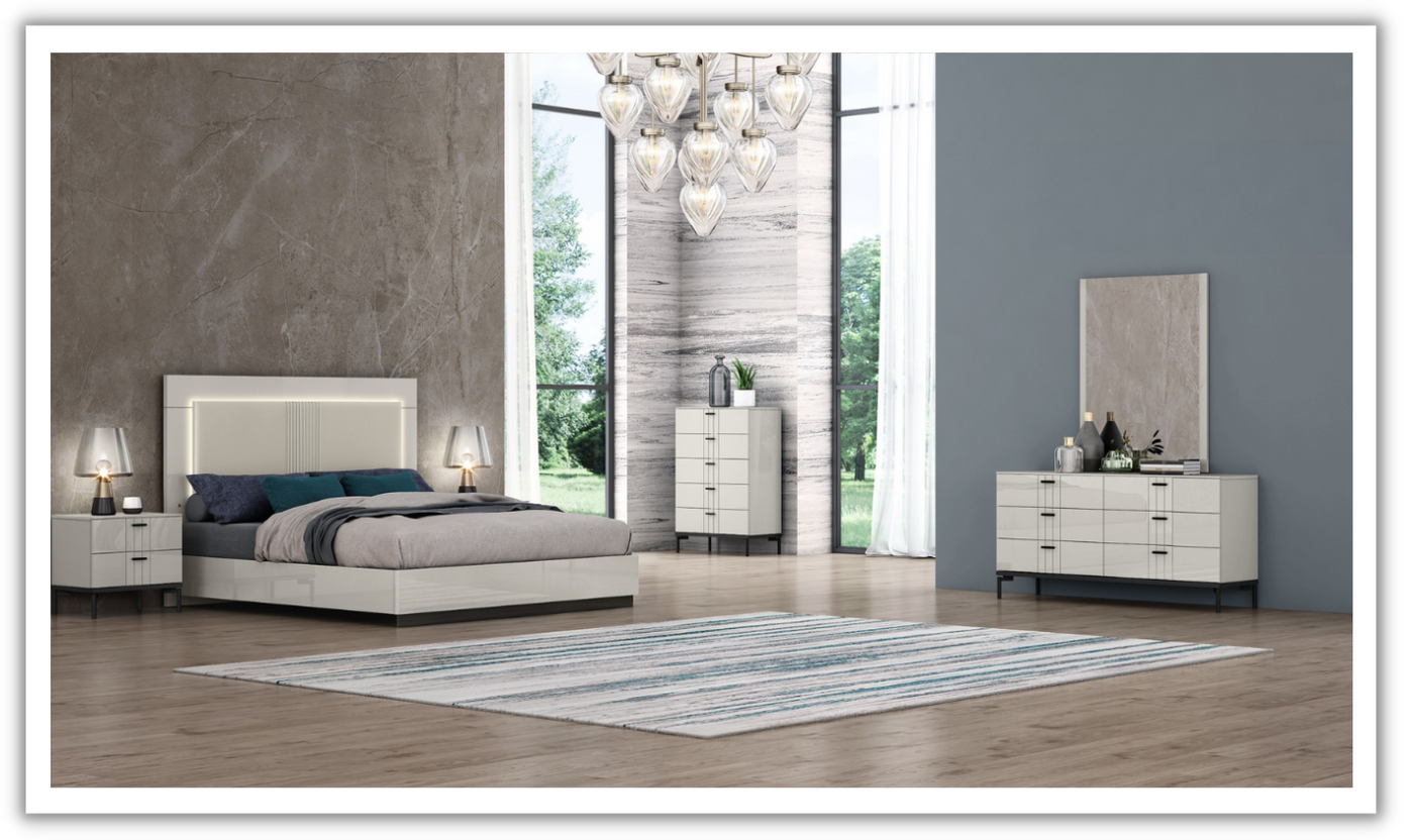 Bella Premium White Wooden Bedroom Set with Storage