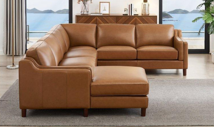 Bella U-Shape Leather Sectional Sofa with Chaise-Jennifer Furniture