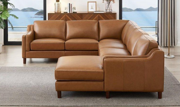 Bella U-Shape Leather Sectional Sofa with Chaise-Jennifer Furniture