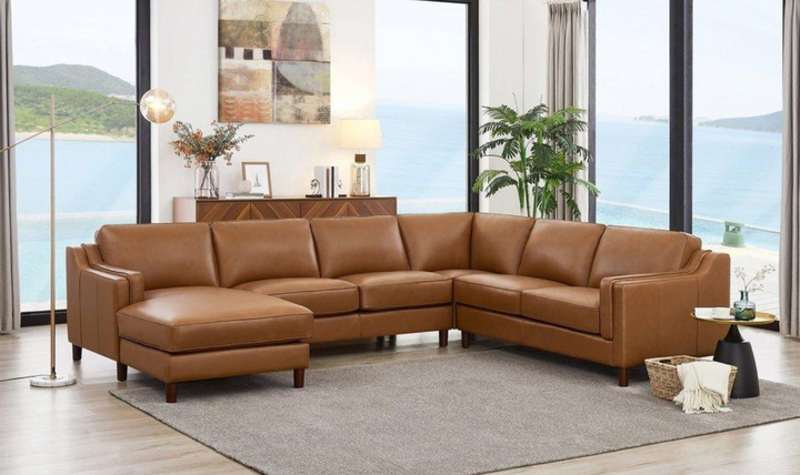Bella U-Shape Leather Sectional Sofa with Chaise-Jennifer Furniture