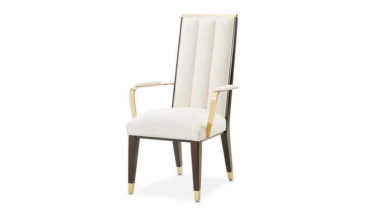 AICO Belmont Place Polyester Blend Solid Back Dining Arm Chair (Set of 2)