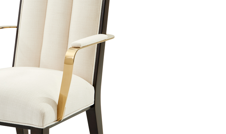 AICO Belmont Place Polyester Blend Solid Back Dining Arm Chair (Set of 2)