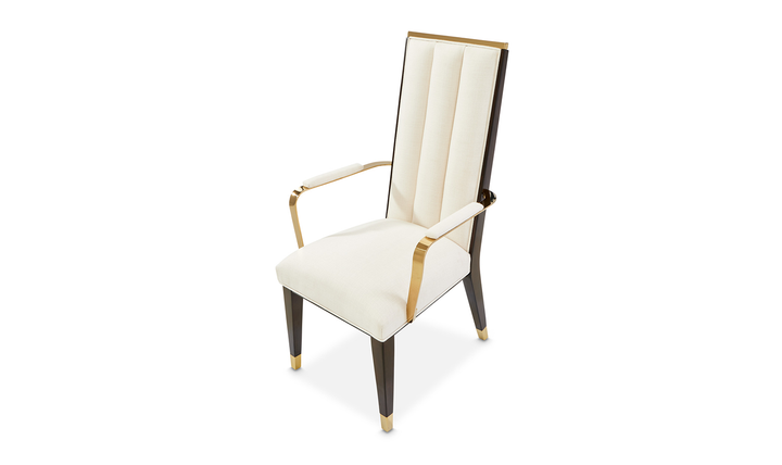 AICO Belmont Place Polyester Blend Solid Back Dining Arm Chair (Set of 2)