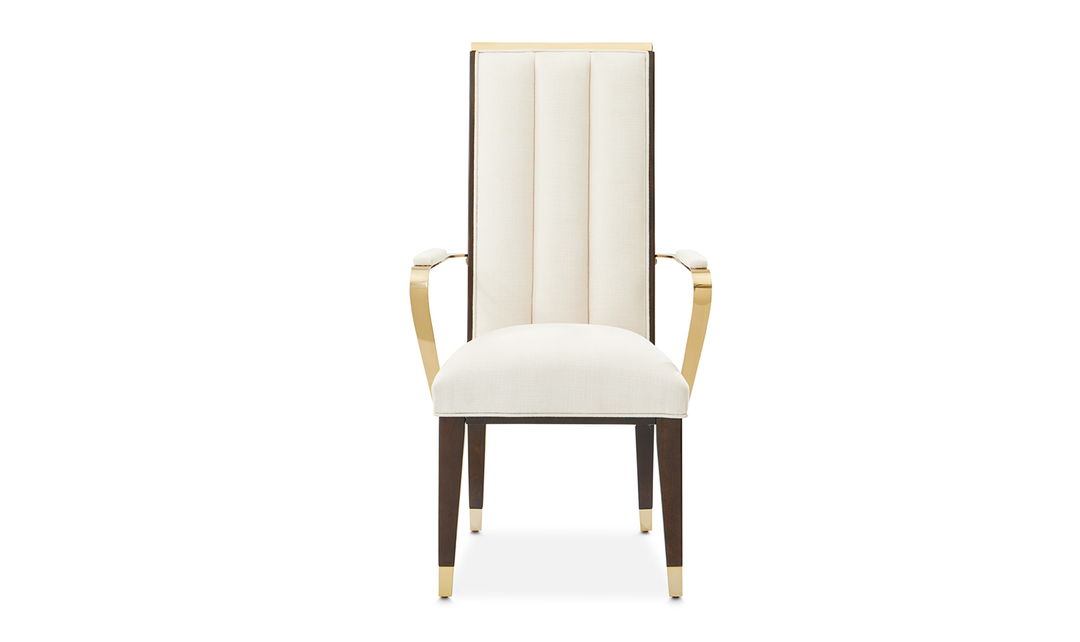 AICO Belmont Place Polyester Blend Solid Back Dining Arm Chair (Set of 2)