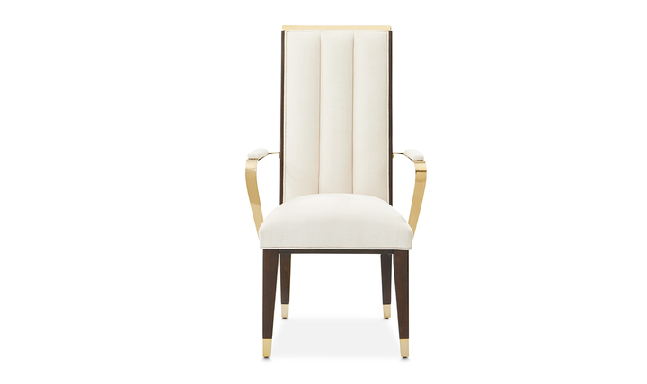 AICO Belmont Place Polyester Blend Solid Back Dining Arm Chair (Set of 2)
