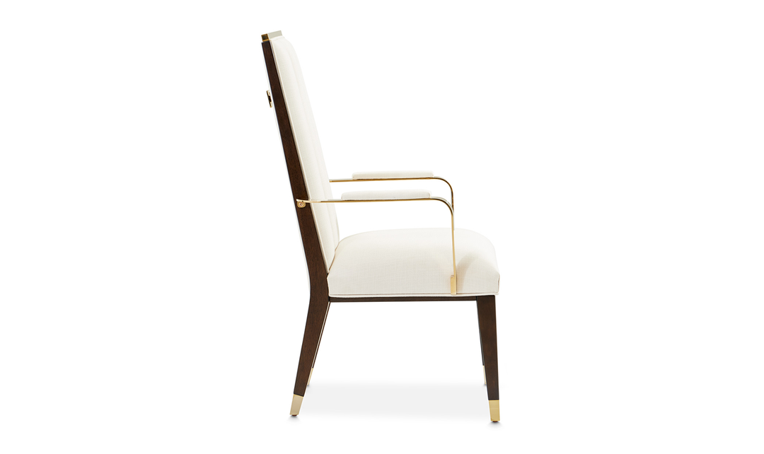 AICO Belmont Place Polyester Blend Solid Back Dining Arm Chair (Set of 2)