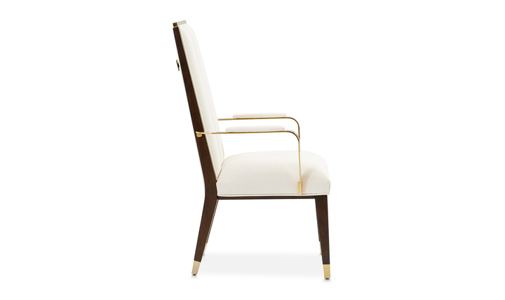 AICO Belmont Place Polyester Blend Solid Back Dining Arm Chair (Set of 2)