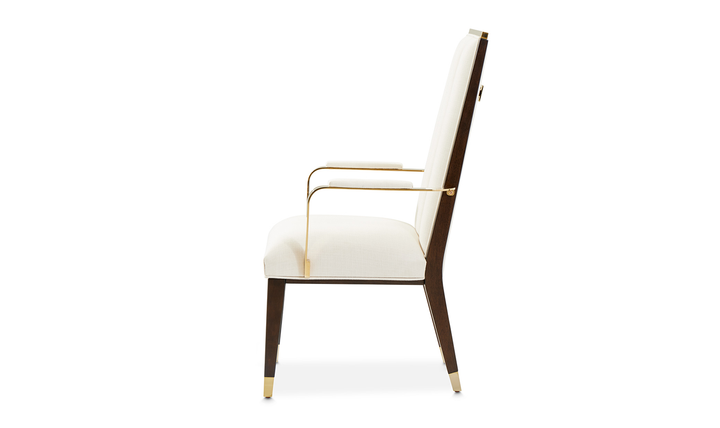 AICO Belmont Place Polyester Blend Solid Back Dining Arm Chair (Set of 2)