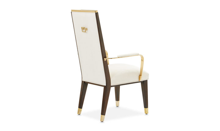 AICO Belmont Place Polyester Blend Solid Back Dining Arm Chair (Set of 2)