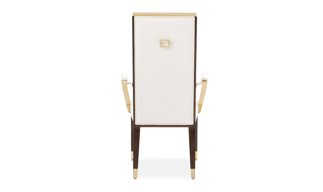 AICO Belmont Place Polyester Blend Solid Back Dining Arm Chair (Set of 2)