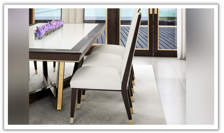 AICO Belmont Place Polyester Blend Solid Back Dining Side Chair (Set of 2)