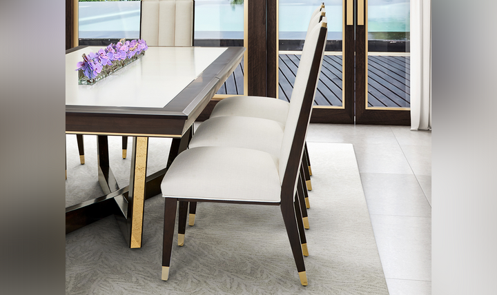 AICO Belmont Place Polyester Blend Solid Back Dining Side Chair (Set of 2)