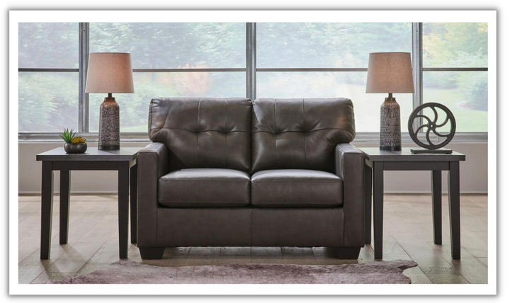 Modern Heritage Belziani 2-Seater Tufted Leather Loveseat