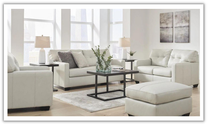 Belziani Tufted Leather Living Room Set