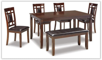 Bennox 6-Piece Wooden Dining Set in Brown