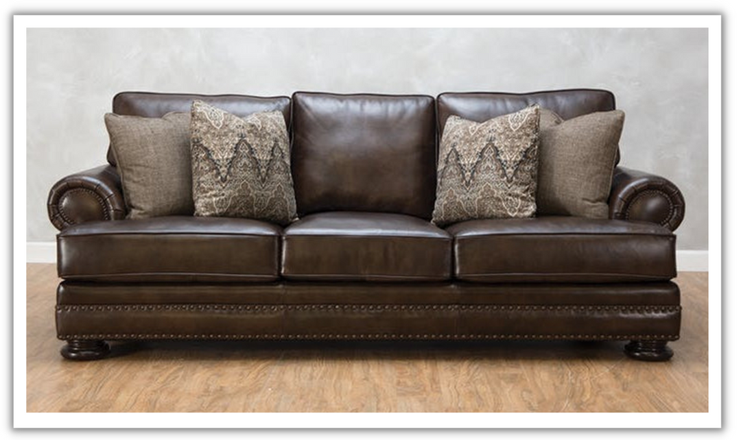Bernhardt leather loveseat sales