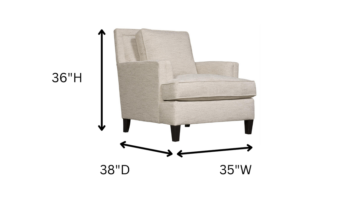 Bernhardt Addison Fabric Spring Down Cushion Chair with Mocha Finish