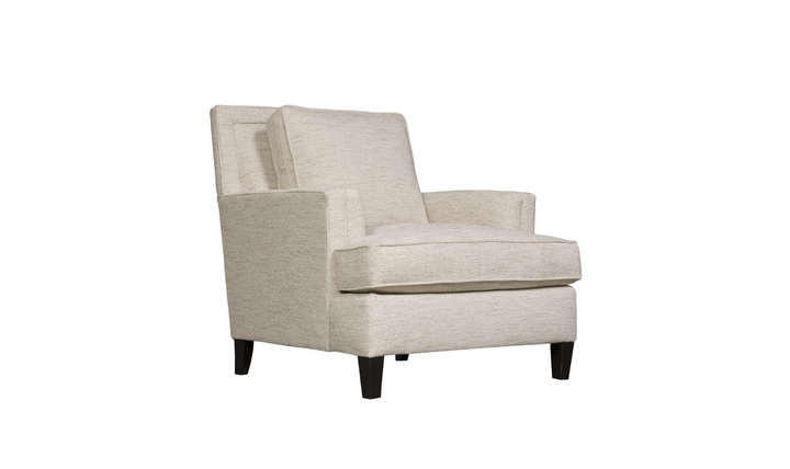 Bernhardt Addison Fabric Spring Down Cushion Chair with Mocha Finish