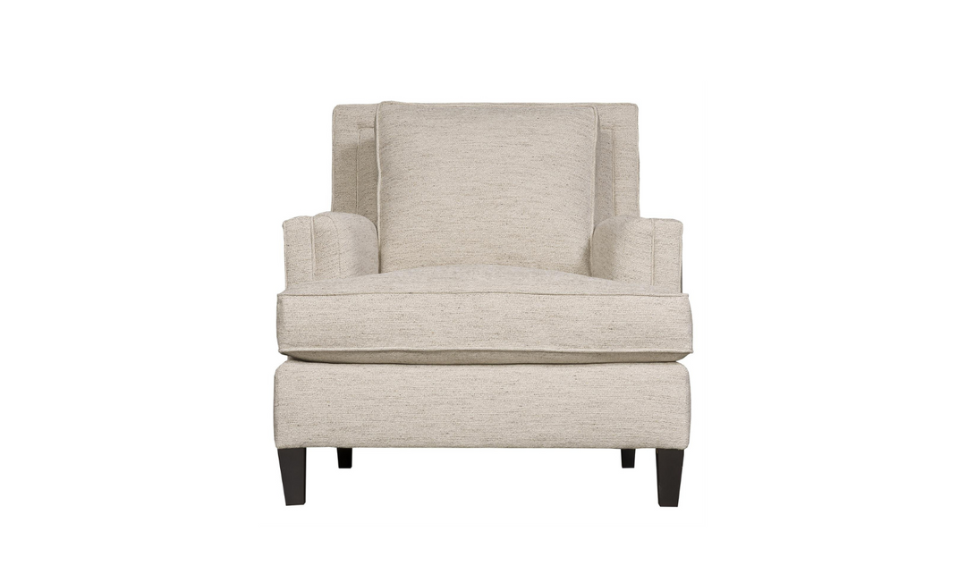 Bernhardt Addison Fabric Spring Down Cushion Chair with Mocha Finish