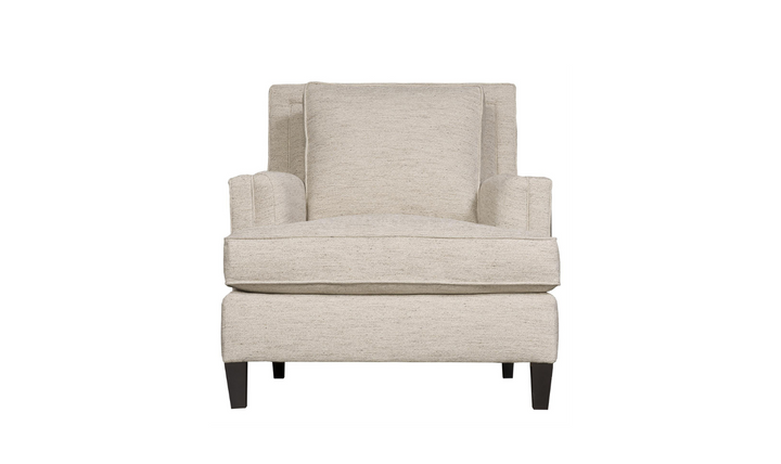 Bernhardt Addison Fabric Spring Down Cushion Chair with Mocha Finish