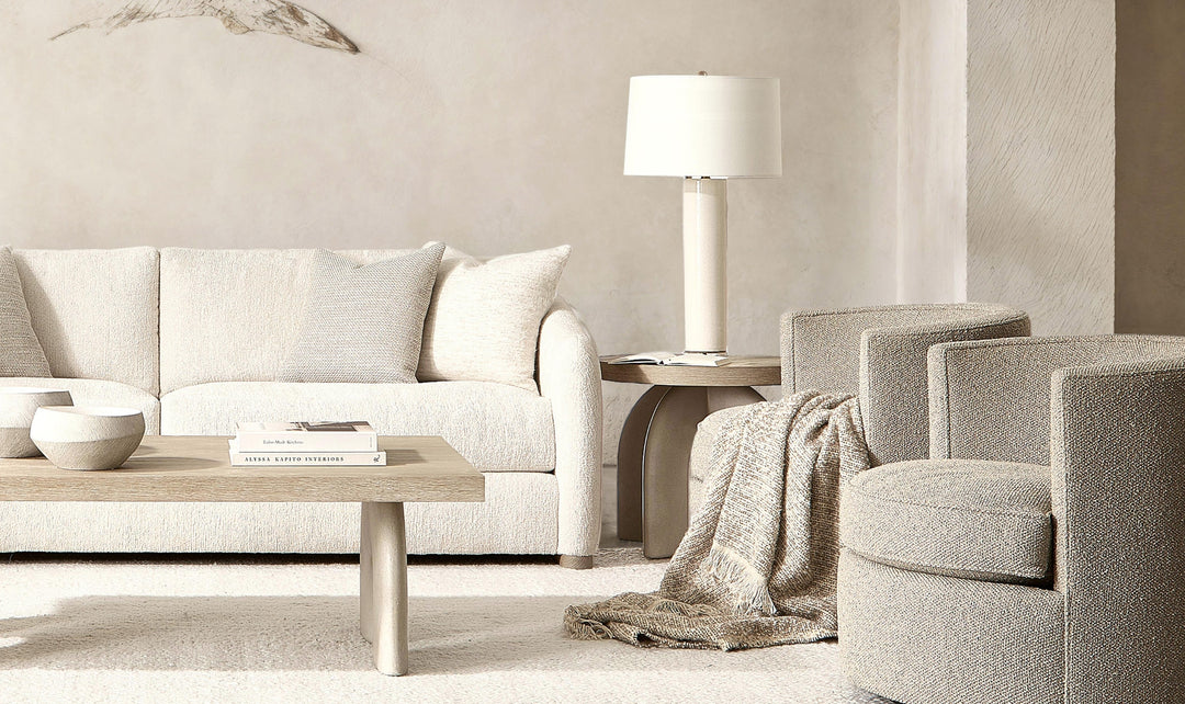 Bernhardt Antibes Round Side Table with Arched Concrete Base-Jennifer