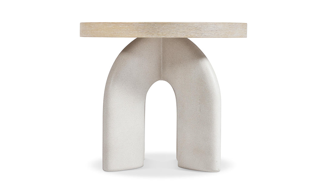 Bernhardt Antibes Round Side Table with Arched Concrete Base-Jennifer