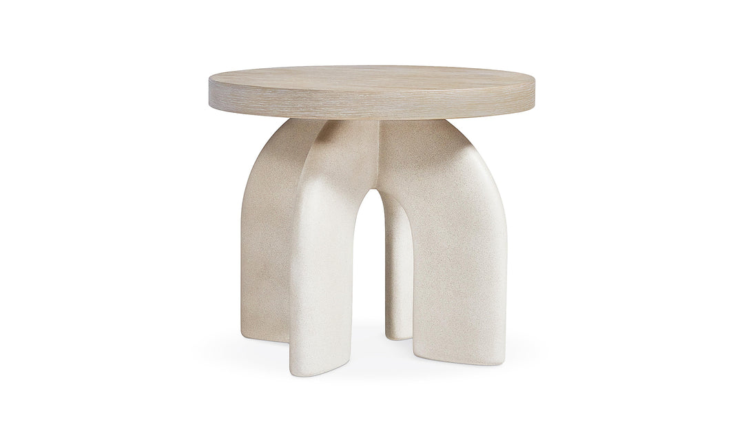Bernhardt Antibes Round Side Table with Arched Concrete Base-Jennifer