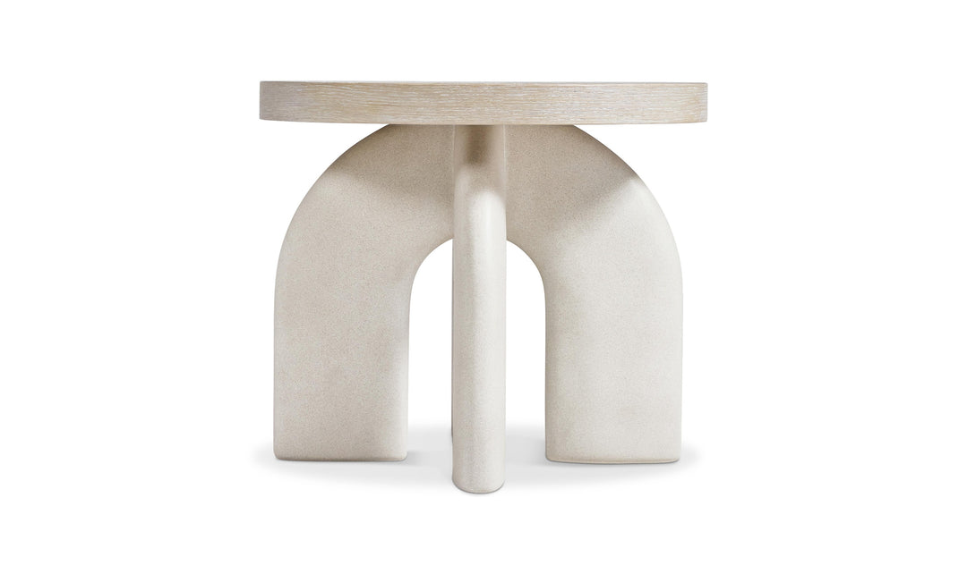 Bernhardt Antibes Round Side Table with Arched Concrete Base-Jennifer