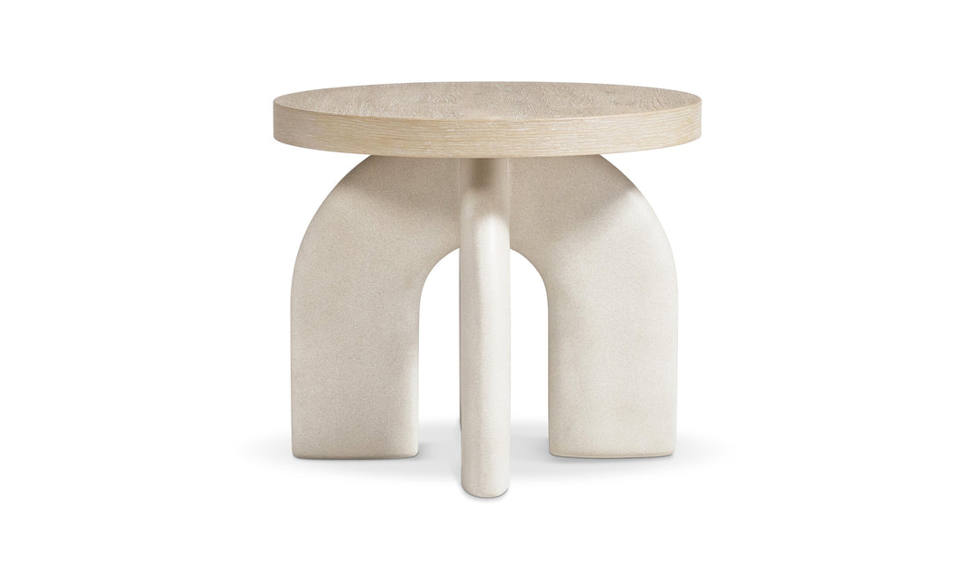 Bernhardt Antibes Round Side Table with Arched Concrete Base-Jennifer