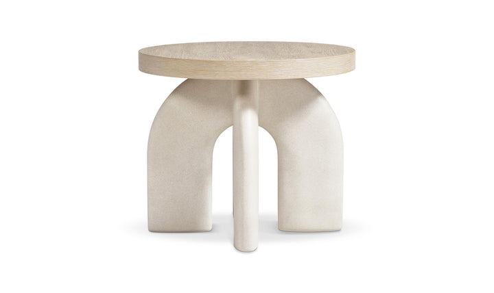 Bernhardt Antibes Round Side Table with Arched Concrete Base-Jennifer