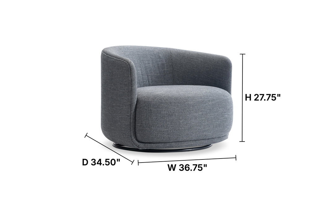 Bernhardt Astrid Modern Fabric Swivel Chair-Jennifer Furniture