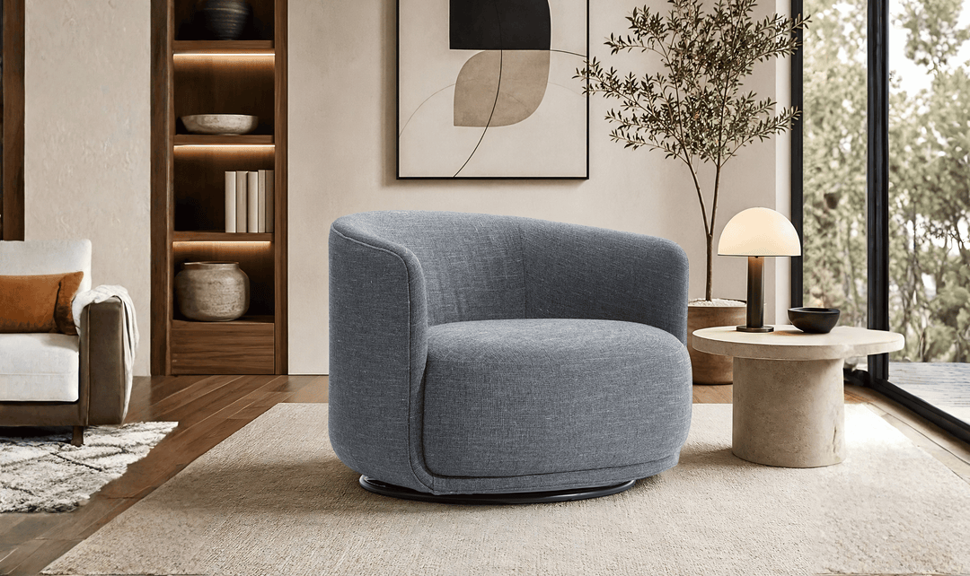 Bernhardt Astrid Modern Fabric Swivel Chair-Jennifer Furniture