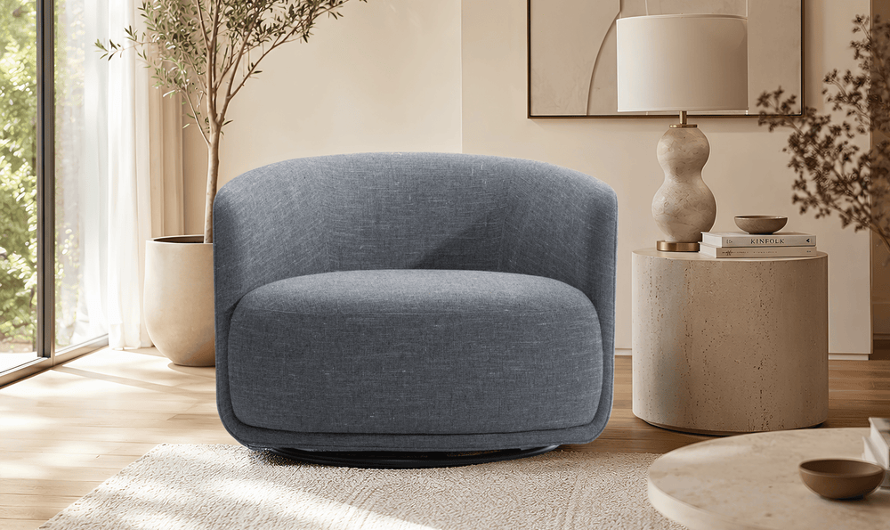 Bernhardt Astrid Modern Fabric Swivel Chair-Jennifer Furniture