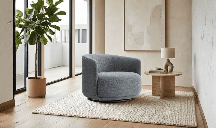 Bernhardt Astrid Modern Fabric Swivel Chair-Jennifer Furniture
