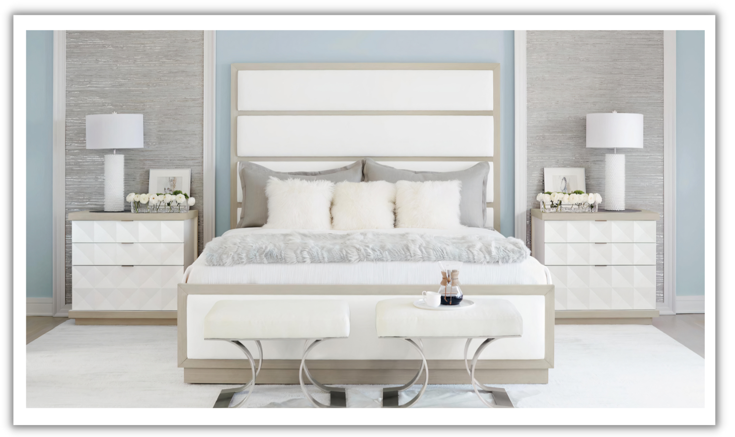 Bernhardt Axiom Fabric Upholstered Wood-framed Panel Bed -  Jennifer