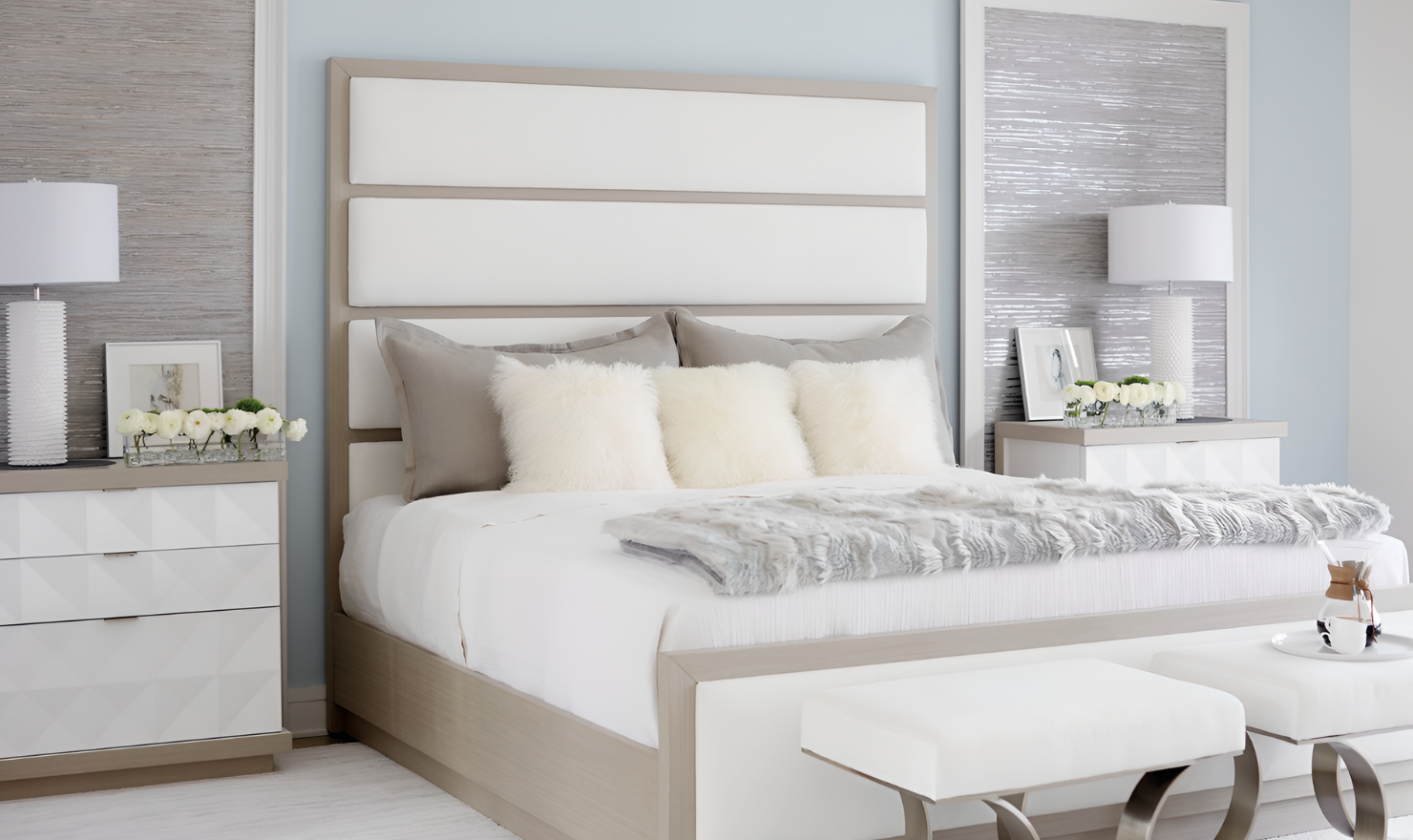 Bernhardt Axiom Fabric Upholstered Wood-framed Panel Bed -  Jennifer