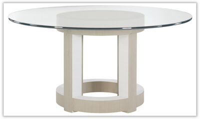 Bernhardt Axiom Round Glasstop Dining Table with Adjustable glides