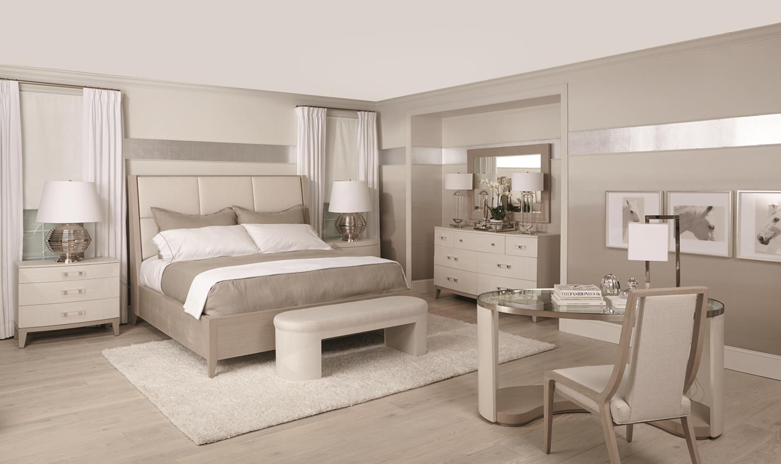 Bernhardt Axiom Wood Fabric Upholstered Tufted Panel Bed (King / Queen Size)